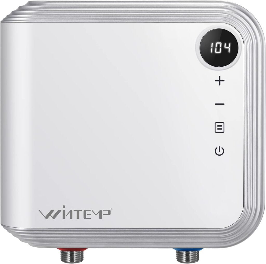 WINTEMP Tankless Water Heater Electric 3.5KW 120V, Designed to Provide Hot Water on Demand Without the Need for a Storage Tank, Use a Self - Adjusting Rotatable Digital Display Silver WINTEMP Tankless Water Heater Electric 3.5KW 120V, Designed to Provide Hot Water on Demand Without the Need for a Storage Tank, Use a Self - Adjusting Rotatable Digital Display Silver