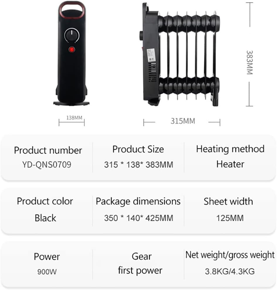 - 900W Oil Filled Radiator Heater Indoor Quiet Heater Automatic Power-Off and Durable Radiator Heater Overheating and Tip-Over Protection - 900W Oil Filled Radiator Heater Indoor Quiet Heater Automatic Power-Off and Durable Radiator Heater Overheating and Tip-Over Protection