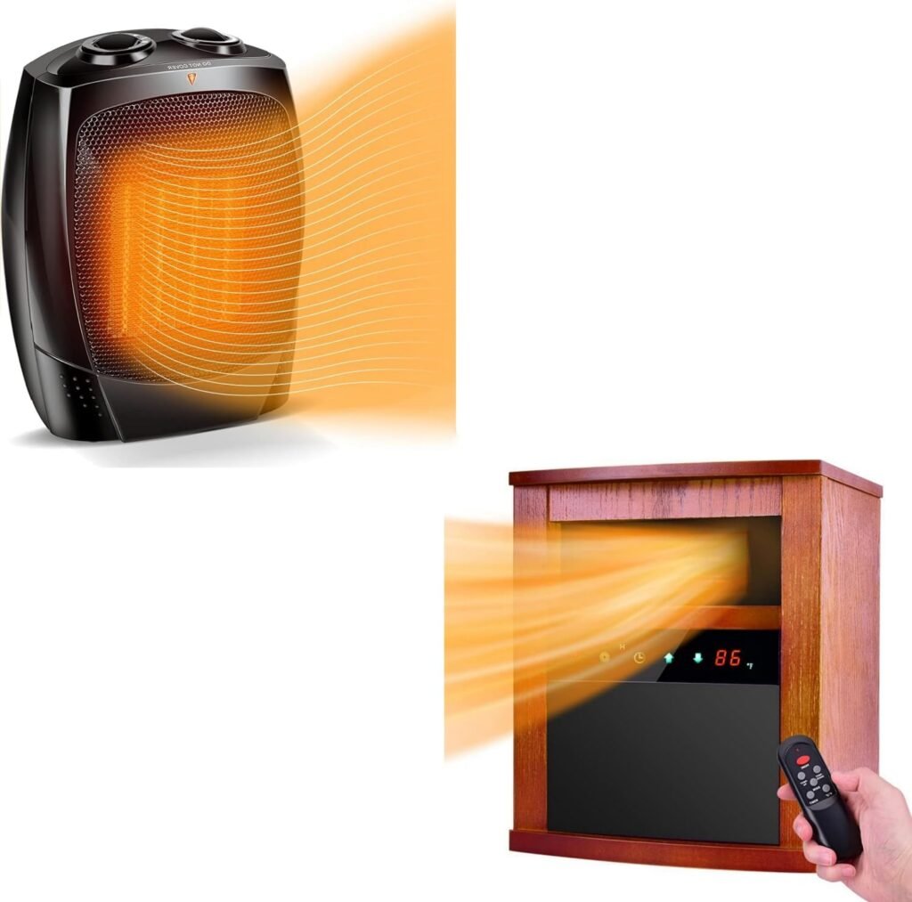 Air Choice Desk Heater and Infrared Heater, 1500W Space Heaters for Indoor Use, Fast Heating Electric Space Heater, 3 Modes, Tip-over Overheat Protection, Portable Small Heater for Room Office Home Air Choice Desk Heater and Infrared Heater, 1500W Space Heaters for Indoor Use, Fast Heating Electric Space Heater, 3 Modes, Tip-over Overheat Protection, Portable Small Heater for Room Office Home