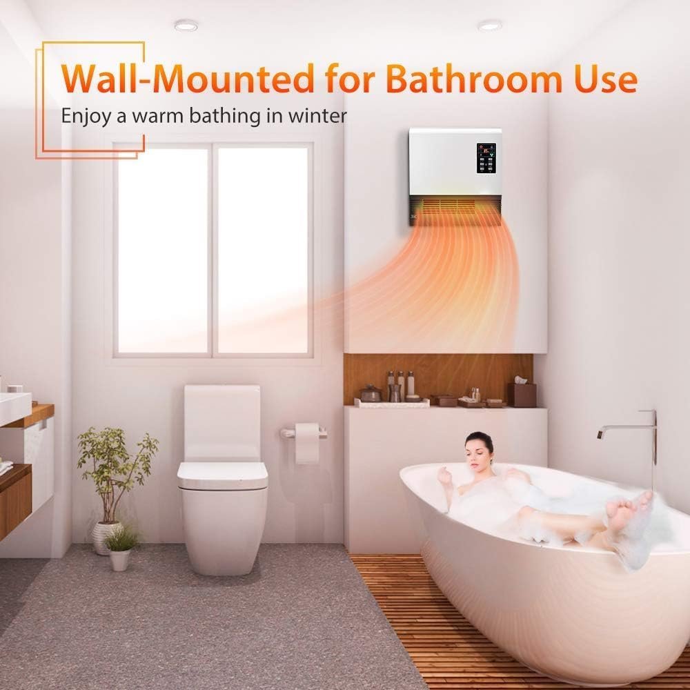 Airchoice Electric Heater, 1500W Space Heater, Wall Mounted Room Heater with Stand, Energy Saving, Timer, 3 Modes, Quick Heat Electric Space Heater, Infrared Wall Heater for Bedroom, Bathroom, Office Airchoice Electric Heater, 1500W Space Heater, Wall Mounted Room Heater with Stand, Energy Saving, Timer, 3 Modes, Quick Heat Electric Space Heater, Infrared Wall Heater for Bedroom, Bathroom, Office