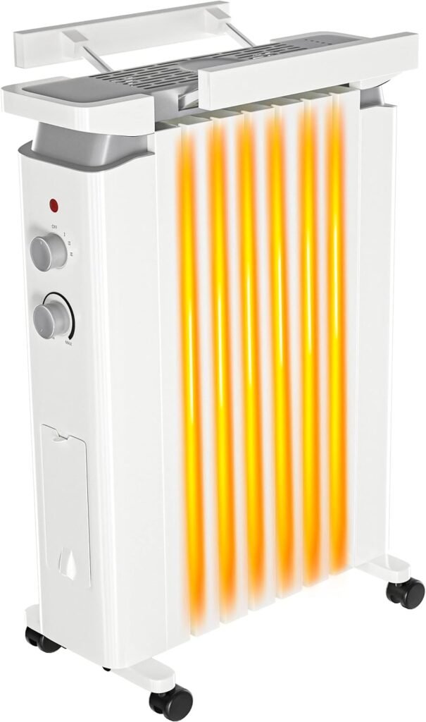 ARLIME Oil Filled Radiator Heater, 2022 Upgraded 1500W Radiator Heater with Thermostat, Overheat  Tip-Over Protection, Quiet Space Heater with Humidifier, Retractable Rack, Oil Heaters for indoor use ARLIME Oil Filled Radiator Heater, 2022 Upgraded 1500W Radiator Heater with Thermostat, Overheat  Tip-Over Protection, Quiet Space Heater with Humidifier, Retractable Rack, Oil Heaters for indoor use