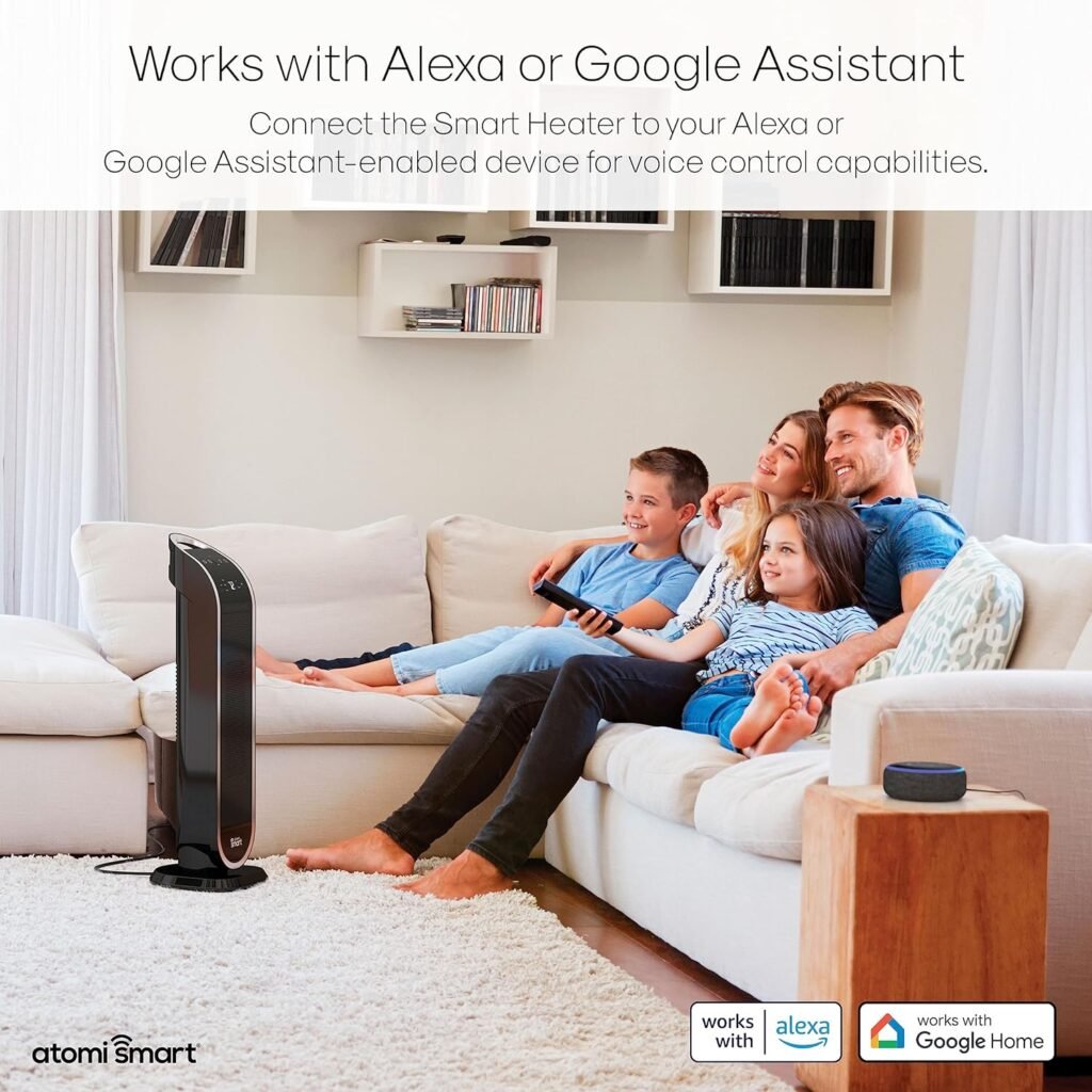 atomi smart 25 WiFi Portable Tower Space Heater - 2nd Gen, 1500W, Oscillating, 750 Sq. Ft. Coverage, Works with Alexa  Google Assistant, Beeping Sound Removed atomi smart 25 WiFi Portable Tower Space Heater - 2nd Gen, 1500W, Oscillating, 750 Sq. Ft. Coverage, Works with Alexa  Google Assistant, Beeping Sound Removed