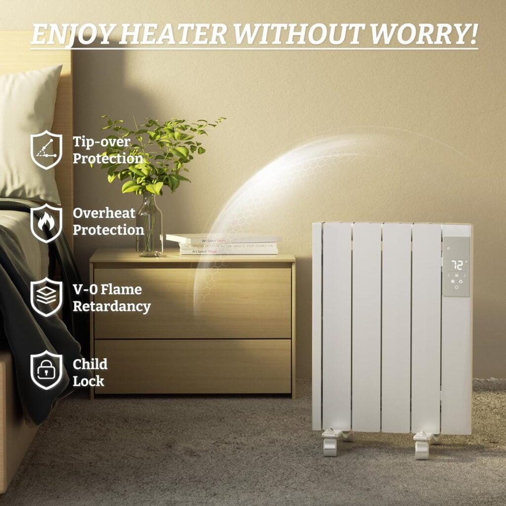 BREEZEHEAT 800w Plug-in Electric Panel Heater-Wall Heaters for Indoor Use, Freestanding/Wall Mount Space Heater w/Digital Display, 24/7 Heating, Adjustable Thermostat,Safety Protection, White BREEZEHEAT 800w Plug-in Electric Panel Heater-Wall Heaters for Indoor Use, Freestanding/Wall Mount Space Heater w/Digital Display, 24/7 Heating, Adjustable Thermostat,Safety Protection, White