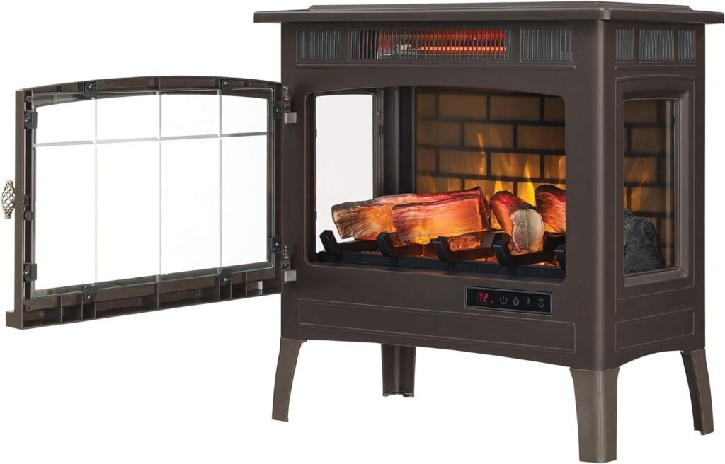 Duraflame Electric Infrared Quartz Fireplace Stove with 3D Flame Effect, Cream Duraflame Electric Infrared Quartz Fireplace Stove with 3D Flame Effect, Cream