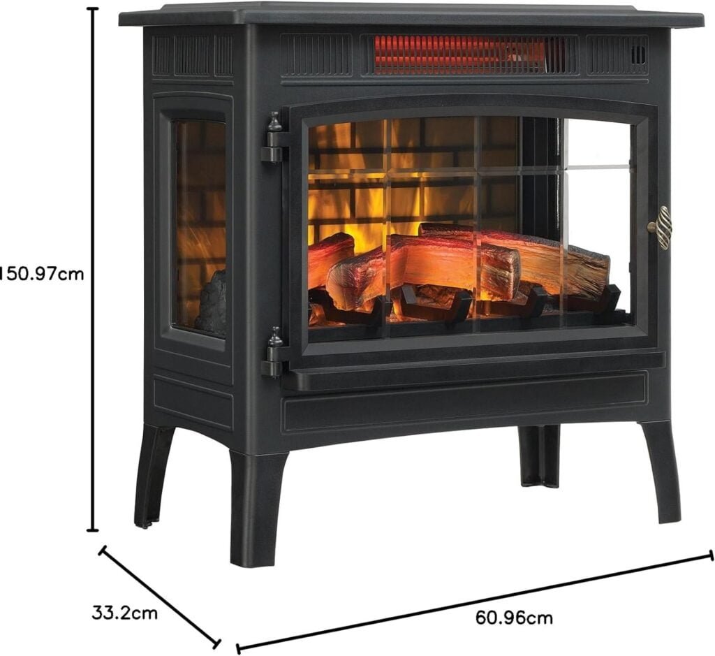 Duraflame Electric Infrared Quartz Fireplace Stove with 3D Flame Effect, Cream Duraflame Electric Infrared Quartz Fireplace Stove with 3D Flame Effect, Cream