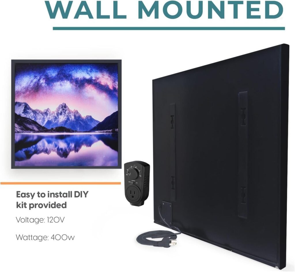 EconoHome 400W Infrared Wall Heater - Radiant Wall Heaters - Quick  Even Heat Distribution, Silent Fanless Operation, Thin  Sleek Profile - Overheat Protection Feature EconoHome 400W Infrared Wall Heater - Radiant Wall Heaters - Quick  Even Heat Distribution, Silent Fanless Operation, Thin  Sleek Profile - Overheat Protection Feature