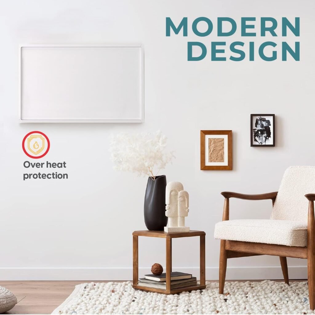 EconoHome 600W Infrared Wall Heater - with Plugin Stat - Radiant Wall Heaters - Quick  Even Heat Distribution, Silent Fanless Operation, Thin  Sleek Profile - Overheat Protection Feature EconoHome 600W Infrared Wall Heater - with Plugin Stat - Radiant Wall Heaters - Quick  Even Heat Distribution, Silent Fanless Operation, Thin  Sleek Profile - Overheat Protection Feature