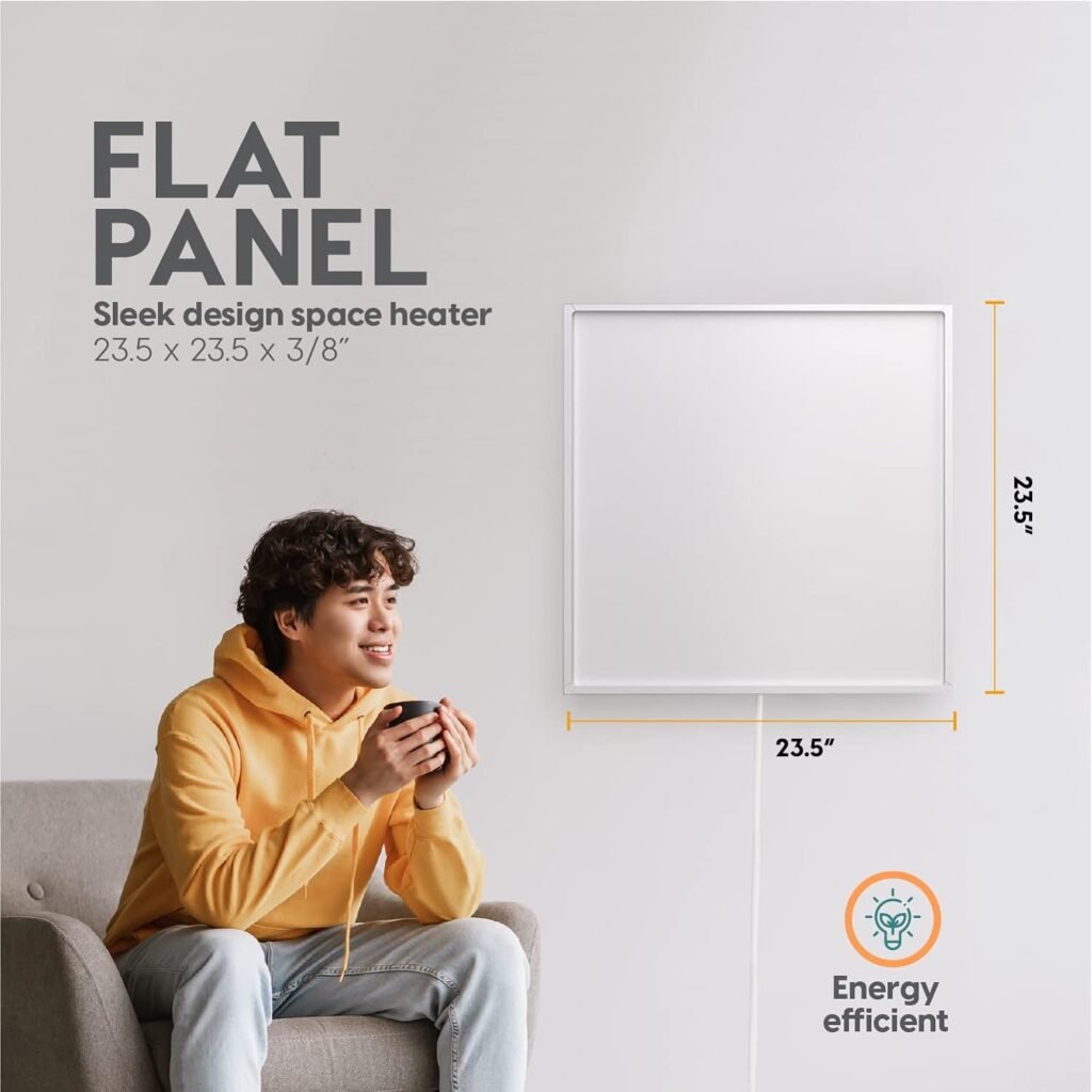 EconoHome 600W Infrared Wall Heater - with Plugin Stat - Radiant Wall Heaters - Quick  Even Heat Distribution, Silent Fanless Operation, Thin  Sleek Profile - Overheat Protection Feature EconoHome 600W Infrared Wall Heater - with Plugin Stat - Radiant Wall Heaters - Quick  Even Heat Distribution, Silent Fanless Operation, Thin  Sleek Profile - Overheat Protection Feature