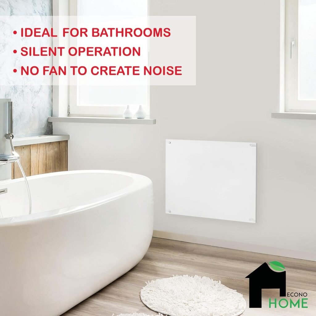 EconoHome Wall Mount Space Heater Panel with Nano Binder - 250 Watt Splashproof Convection Heater - Ideal for 100 Sq Ft Room or Bathroom - 120V Electric Heater EconoHome Wall Mount Space Heater Panel with Nano Binder - 250 Watt Splashproof Convection Heater - Ideal for 100 Sq Ft Room or Bathroom - 120V Electric Heater
