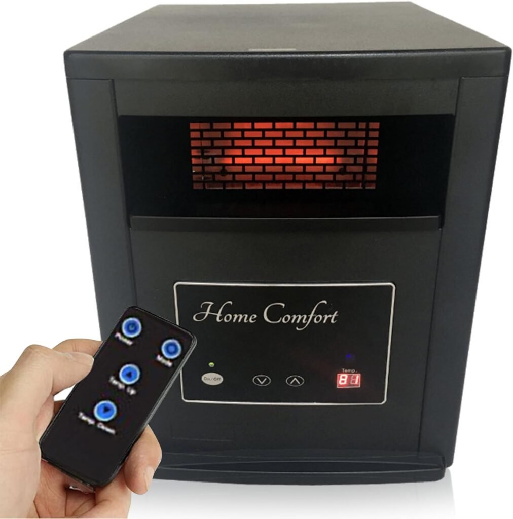 Home Comfort 1500 Infrared Heater: Energy Efficient Space Heater with Thermostat and Remote Control, Portable Home Warmer for Small Indoor Rooms, Bedroom, Living and Large Spaces - 1500 Watts Home Comfort 1500 Infrared Heater: Energy Efficient Space Heater with Thermostat and Remote Control, Portable Home Warmer for Small Indoor Rooms, Bedroom, Living and Large Spaces - 1500 Watts