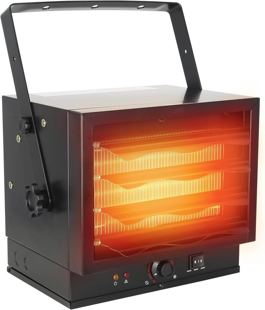 Hykolity Electric Garage Heater, 5000W Fan-Forced Ceiling Mount Heater, 240V Hardwired Heater with Built-in Thermostat, Industrial Heater for Garage, Workshop (Power Cord not Included) Hykolity Electric Garage Heater, 5000W Fan-Forced Ceiling Mount Heater, 240V Hardwired Heater with Built-in Thermostat, Industrial Heater for Garage, Workshop (Power Cord not Included)