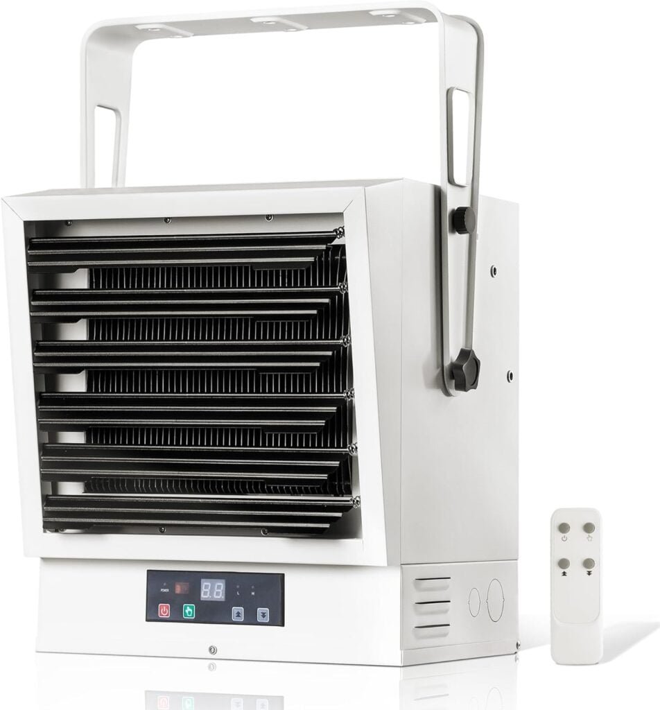 Kincubow Garage Heater 10000 Watt, 240V Electric Garage Heater With Thermostat, Ceiling/Wall Mounted Space Heater For Garage Workshop Warehouse, Fan-Forced Shop Heater, Overheat Protection, ETL Listed Kincubow Garage Heater 10000 Watt, 240V Electric Garage Heater With Thermostat, Ceiling/Wall Mounted Space Heater For Garage Workshop Warehouse, Fan-Forced Shop Heater, Overheat Protection, ETL Listed