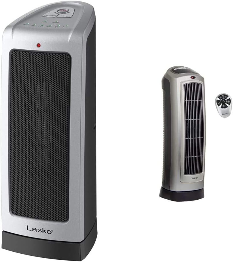 Lasko 5309 Electronic Oscillating Tower Heater, Digital Controls 755320 Ceramic Space Heater 8.5 L x 7.25 W x 23 H inches Lasko 5309 Electronic Oscillating Tower Heater, Digital Controls 755320 Ceramic Space Heater 8.5 L x 7.25 W x 23 H inches