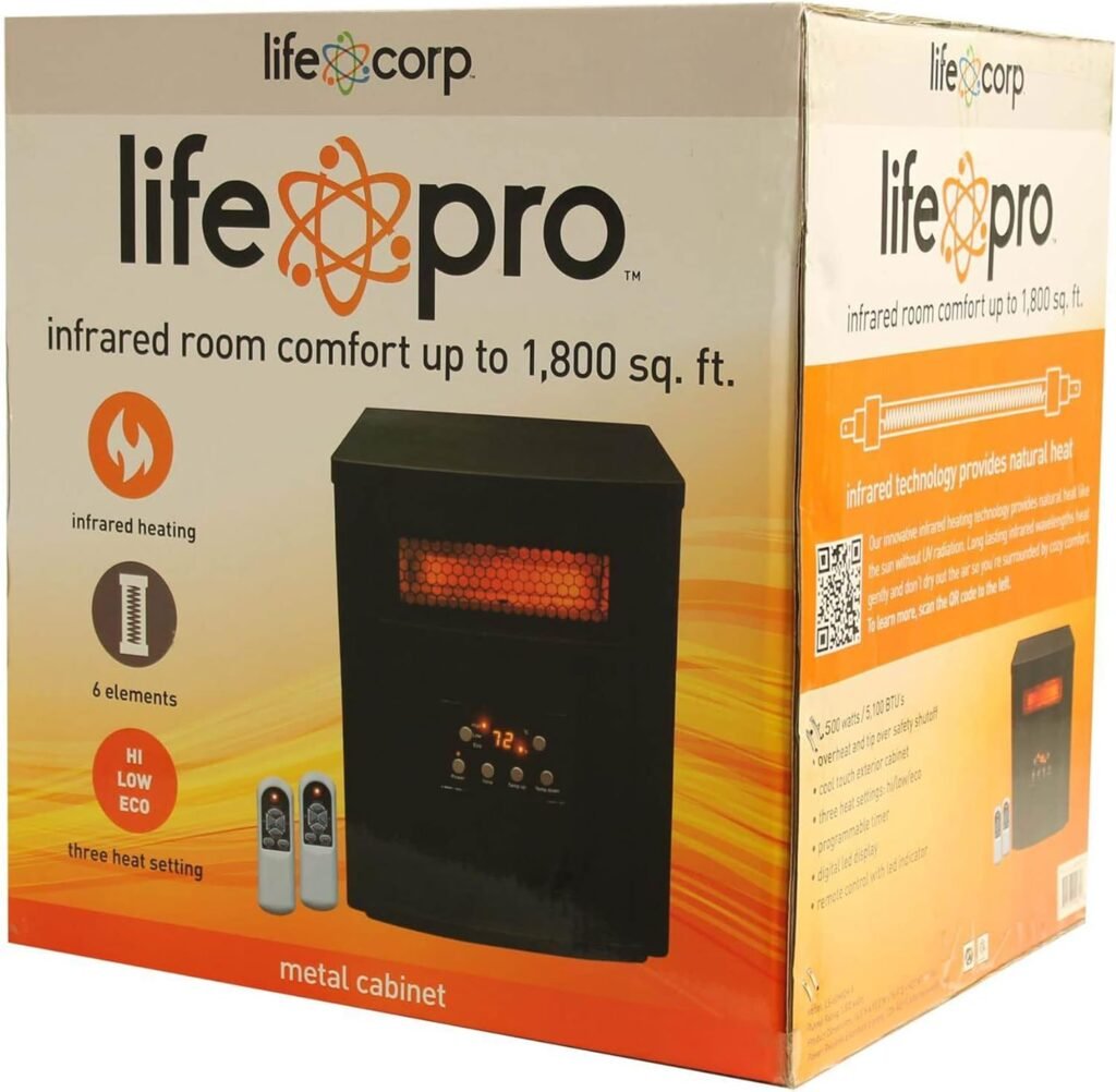 LifeSmart 1500W Portable Electric Infrared Quartz Indoor Space Heater with 6 Adjustable Heating Elements and Remote Control, Black (2 Pack) LifeSmart 1500W Portable Electric Infrared Quartz Indoor Space Heater with 6 Adjustable Heating Elements and Remote Control, Black (2 Pack)