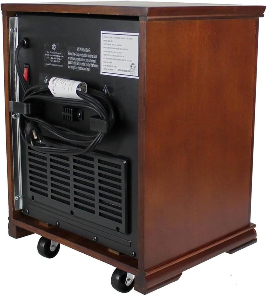 Lifesmart LifePro 1500W Portable Electric Infrared Quartz Space Heater for Indoor Use with 4 Heating Elements and Remote Control, Brown Oak Wood Lifesmart LifePro 1500W Portable Electric Infrared Quartz Space Heater for Indoor Use with 4 Heating Elements and Remote Control, Brown Oak Wood