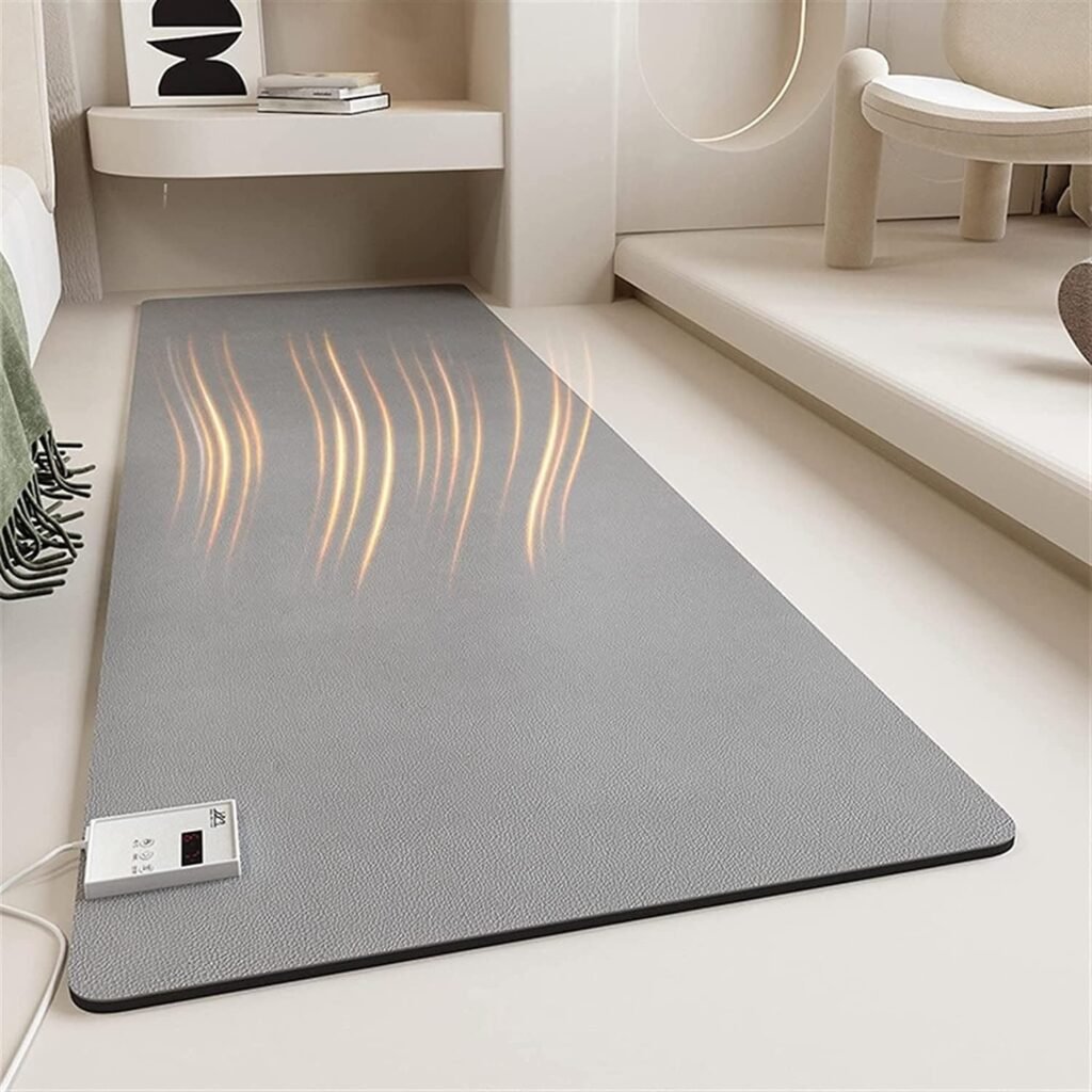 MOFGOE Floor Heated Mats - Electric Heated Rug Floor, Area Rug Floor Heater, with 60 Levels Adjustable Thermostat, Waterproof, 12 Hour Timing, for Indoor Use Large Room,Small Size 60x190cm MOFGOE Floor Heated Mats - Electric Heated Rug Floor, Area Rug Floor Heater, with 60 Levels Adjustable Thermostat, Waterproof, 12 Hour Timing, for Indoor Use Large Room,Small Size 60x190cm