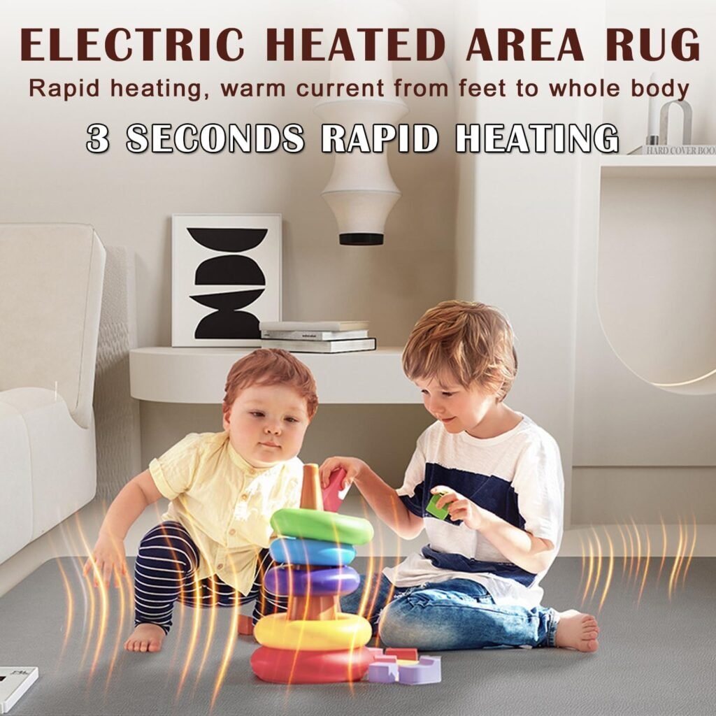 MOFGOE Floor Heated Mats - Electric Heated Rug Floor, Area Rug Floor Heater, with 60 Levels Adjustable Thermostat, Waterproof, 12 Hour Timing, for Indoor Use Large Room,Small Size 60x190cm MOFGOE Floor Heated Mats - Electric Heated Rug Floor, Area Rug Floor Heater, with 60 Levels Adjustable Thermostat, Waterproof, 12 Hour Timing, for Indoor Use Large Room,Small Size 60x190cm