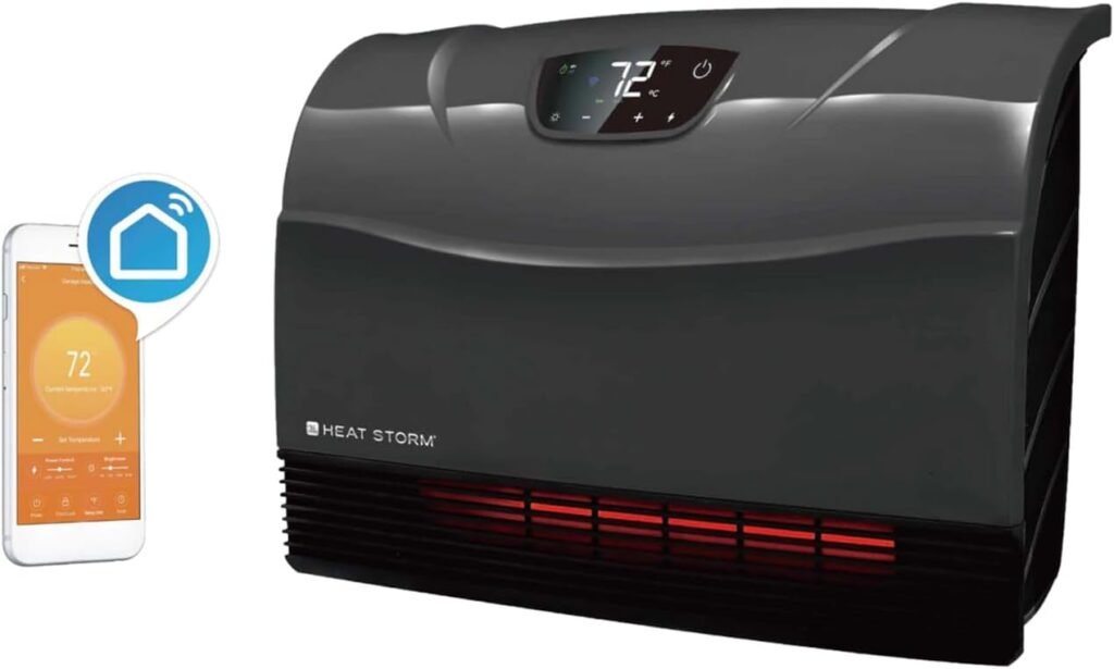 NEW Touch Screen - 1500 Watt ~ Infrared Space Heater ~ Wall Mounted ~ Wifi Enabled Grey with WIFI NEW Touch Screen - 1500 Watt ~ Infrared Space Heater ~ Wall Mounted ~ Wifi Enabled Grey with WIFI