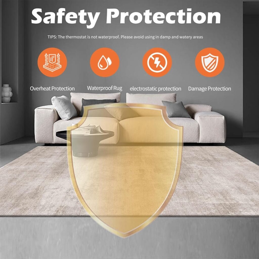 NujorWarm Heated Area Rug Space Heater Graphene Electric Heating Carpet, Floor Heating Mat with Timer Quick Heating Living Room Bedroom Dining WS 120V 1700W 160 * 230cm 5.2 * 7.5Ft NujorWarm Heated Area Rug Space Heater Graphene Electric Heating Carpet, Floor Heating Mat with Timer Quick Heating Living Room Bedroom Dining WS 120V 1700W 160 * 230cm 5.2 * 7.5Ft