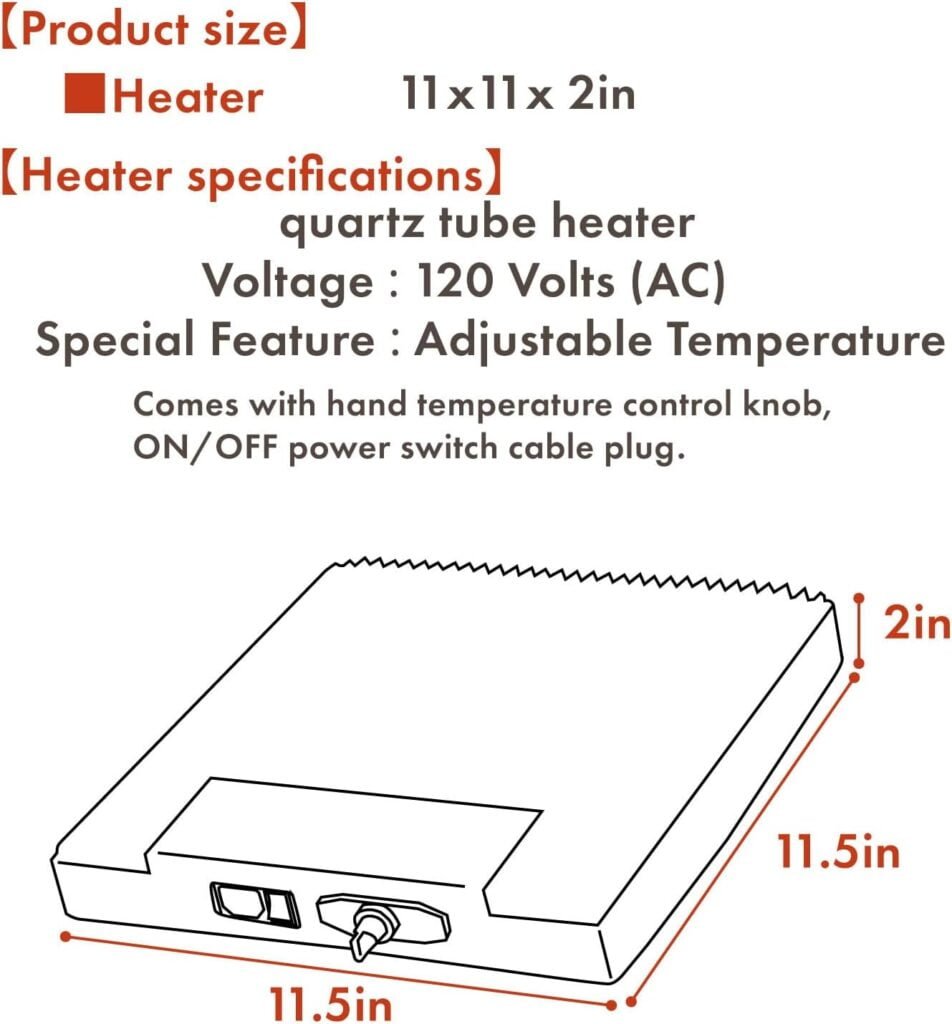 PaletteLife kotatsu Replacement heater quartz tube kotatsu Heater Unit 120V 400W Electric Heater with Temperature Control Knob PaletteLife kotatsu Replacement heater quartz tube kotatsu Heater Unit 120V 400W Electric Heater with Temperature Control Knob