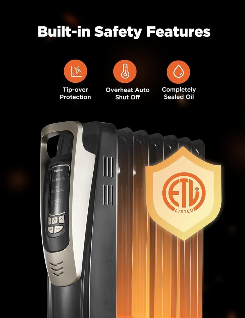 PELONIS PHO15A2AGW, Basic Electric Oil Filled Radiator, 1500W White  Oil Filled Radiator Heater Luxurious Champagne Portable Space Heater with Programmable Thermostat, 10H Timer, Remote Control PELONIS PHO15A2AGW, Basic Electric Oil Filled Radiator, 1500W White  Oil Filled Radiator Heater Luxurious Champagne Portable Space Heater with Programmable Thermostat, 10H Timer, Remote Control