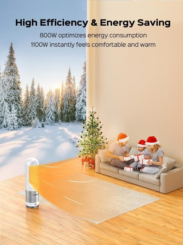 Senmeo Space Heater, 1200W Electric Heater with Air Purification, 13 Modes, 90° Oscillating Room Heater, Thermostat, Overheat  Tip-Over Protection, 8H Timer, Remote Control, heaters for Indoor Use Senmeo Space Heater, 1200W Electric Heater with Air Purification, 13 Modes, 90° Oscillating Room Heater, Thermostat, Overheat  Tip-Over Protection, 8H Timer, Remote Control, heaters for Indoor Use