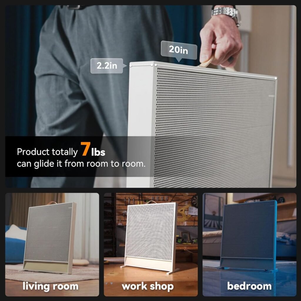 Sunkos Portable Electric Space Heater - Safe and Quiet Heater for Indoor, Large Room, Office, Bedroom, and Garage Use, Advanced Far-Infrared Heat with Thermostat, No Fan Light, Energy Efficient Sunkos Portable Electric Space Heater - Safe and Quiet Heater for Indoor, Large Room, Office, Bedroom, and Garage Use, Advanced Far-Infrared Heat with Thermostat, No Fan Light, Energy Efficient