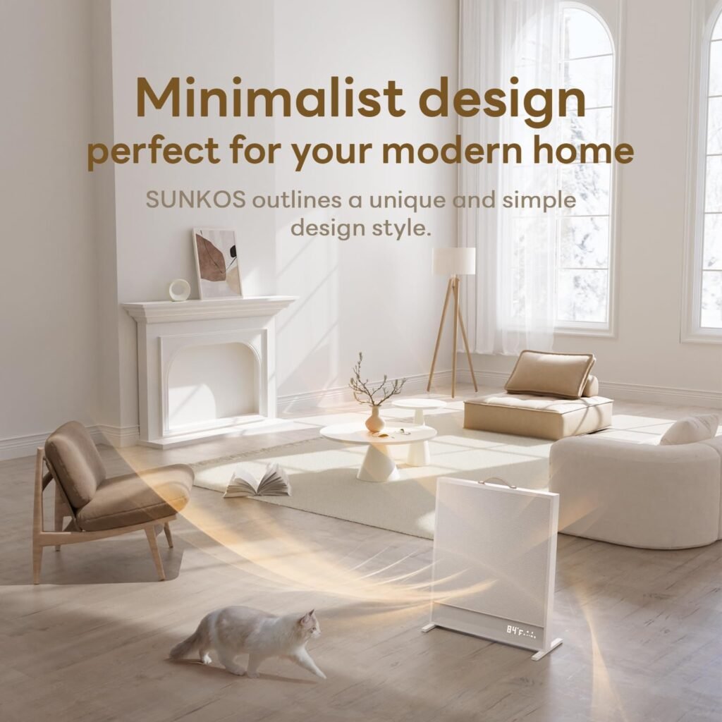 SUNKOS Space Heater for Indoor Use - 1500W Portable Far Infrared Heater with Thermostat, Timer, Eco Mode, WiFi App, Remote, Large  Quite Electric Space Heaters for Large Room, Bedroom, Beige SUNKOS Space Heater for Indoor Use - 1500W Portable Far Infrared Heater with Thermostat, Timer, Eco Mode, WiFi App, Remote, Large  Quite Electric Space Heaters for Large Room, Bedroom, Beige