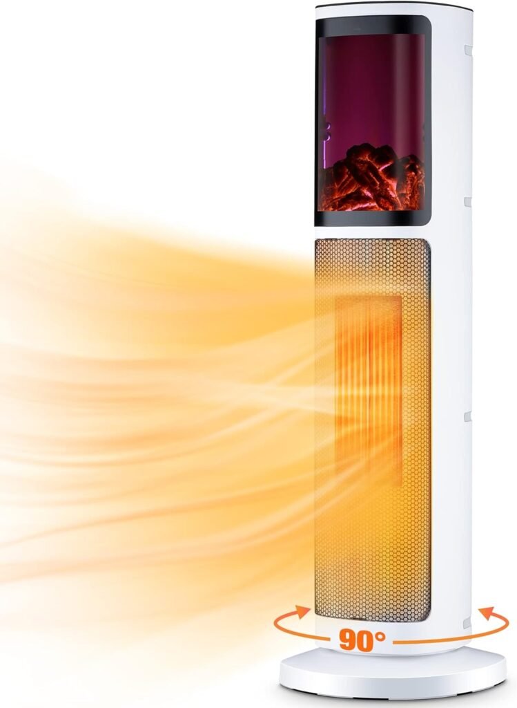 Tower Space Heater for Room, Indoor Electric Space Heater, 3 Modes  Thermostat, 90° Oscillation, 12H Timer, Remote, Overheat  Tip-Over Protection, 3D Flame, Space Heater for Office/Home/Indoor Tower Space Heater for Room, Indoor Electric Space Heater, 3 Modes  Thermostat, 90° Oscillation, 12H Timer, Remote, Overheat  Tip-Over Protection, 3D Flame, Space Heater for Office/Home/Indoor