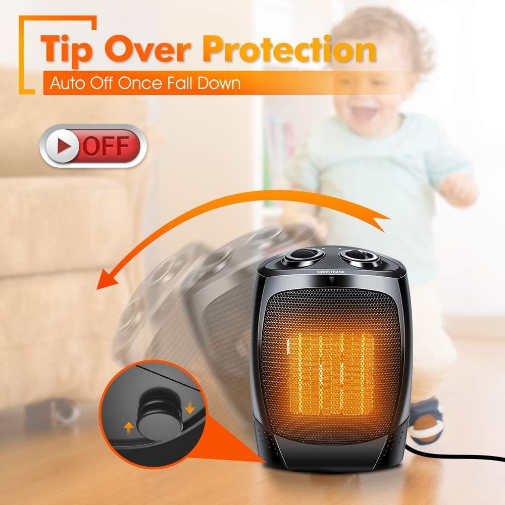 TRUSTECH Desk Heater and Infrared Heater, 1500W Space Heaters for Indoor Use, Fast Heating Electric Space Heater, 3 Modes, Tip-over Overheat Protection, Portable Small Heater for Room Office Home TRUSTECH Desk Heater and Infrared Heater, 1500W Space Heaters for Indoor Use, Fast Heating Electric Space Heater, 3 Modes, Tip-over Overheat Protection, Portable Small Heater for Room Office Home