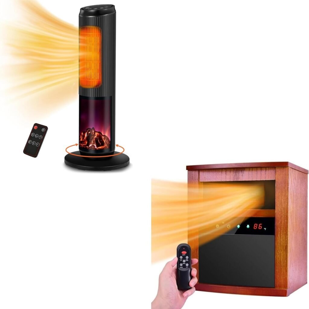 TRUSTECH Electric Space Heater for Indoor Use Kit, 1500W Portable Heater with Remote, Fast Heating, Thermostat 3 Modes, Overheating Tip-Over Protection, Room Heater for Bedroom, Office TRUSTECH Electric Space Heater for Indoor Use Kit, 1500W Portable Heater with Remote, Fast Heating, Thermostat 3 Modes, Overheating Tip-Over Protection, Room Heater for Bedroom, Office