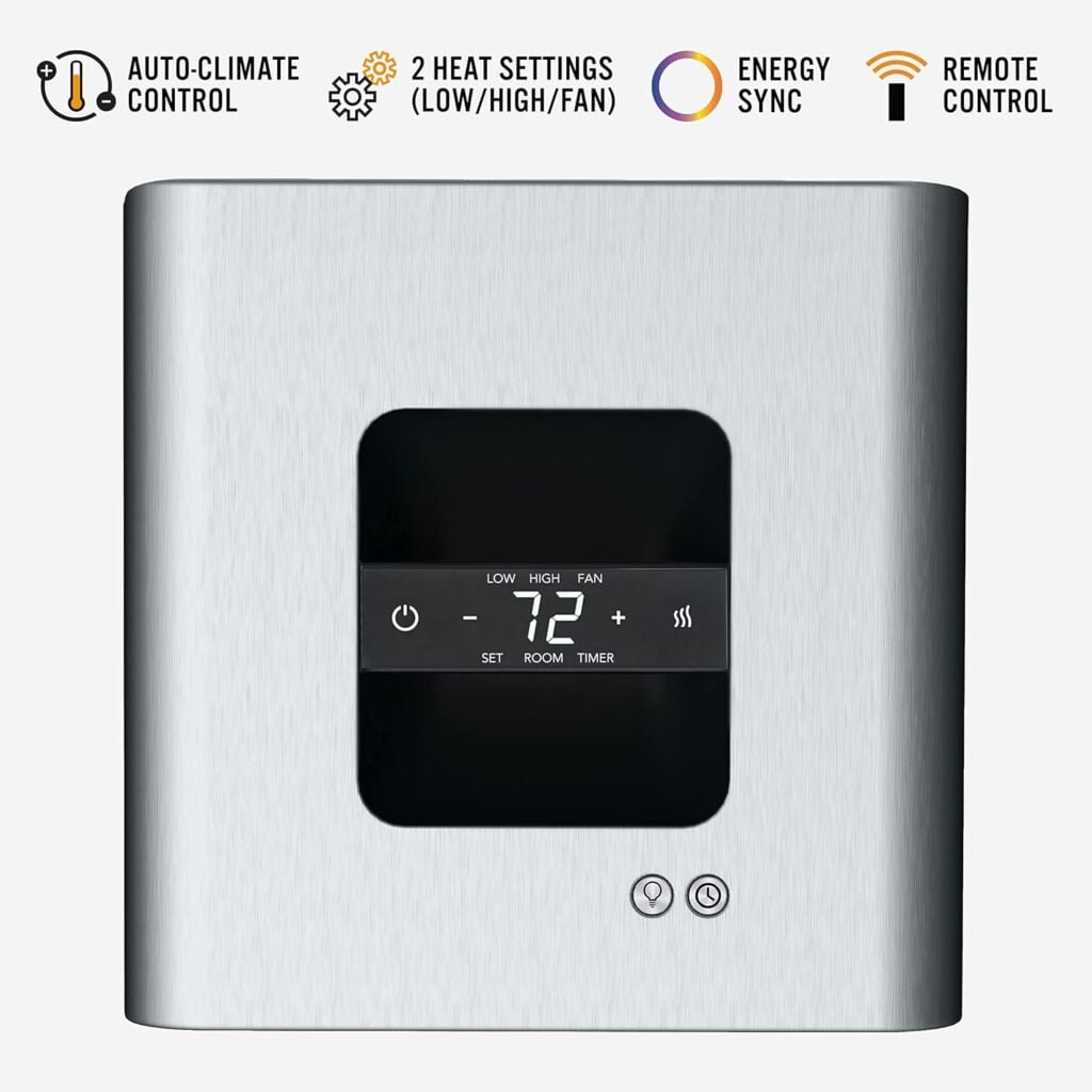 Vornado VMHi600 Whole Room Metal Space Heater, Digital Thermostat, Remote Control, 1500 Watts, Stainless Steel