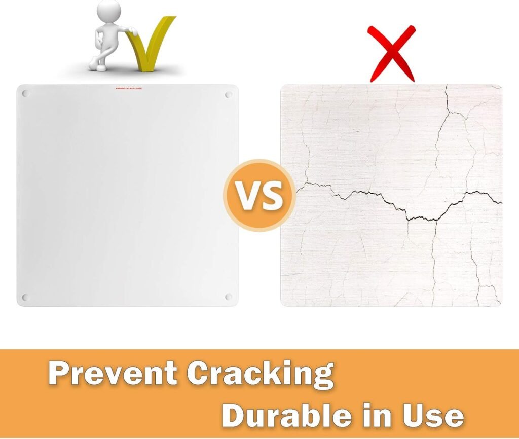 Wall Mount Space Heater Panel, 400W Convection Heater Standing Ceramic Wall Heater Silent Fanless Operation,120V Electric Wall Heater for Living Room Bathroom, Overheat Protection