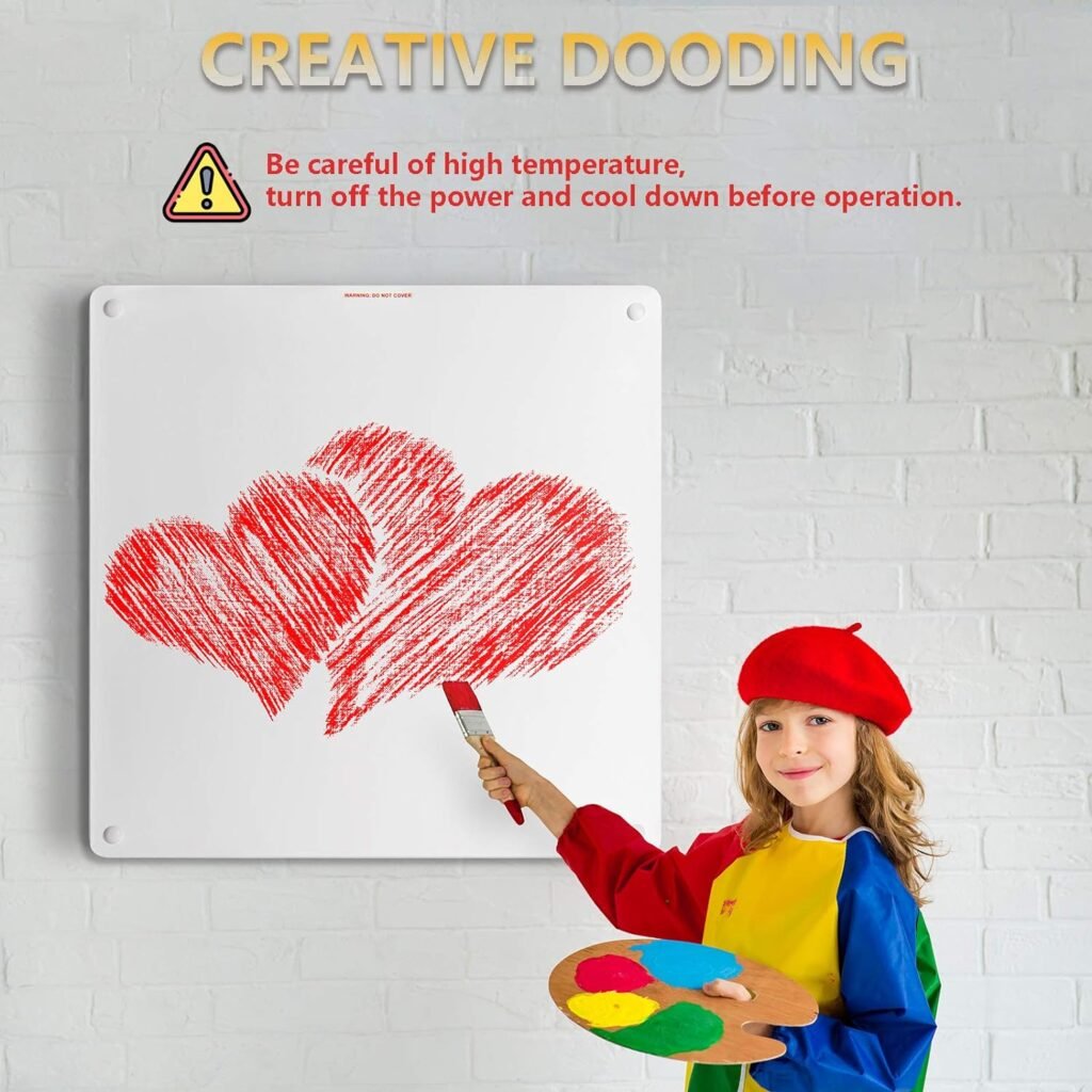 Wall Mount Space Heater Panel, 400W Convection Heater Standing Ceramic Wall Heater Silent Fanless Operation,120V Electric Wall Heater for Living Room Bathroom, Overheat Protection